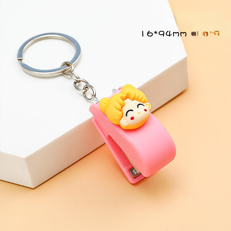 Wholesale Plastic Creative Cartoon Mini Stapler Keychain